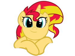 Size: 1600x1200 | Tagged: safe, artist:kuren247, character:sunset shimmer, species:pony, species:unicorn, cute, female, looking at you, shimmerbetes, simple background, smiling, solo, transparent background, vector