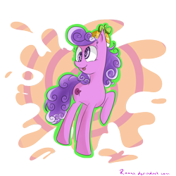 Size: 2500x2500 | Tagged: safe, artist:rinikka, character:screwball, species:earth pony, species:pony, female, mare, solo, swirly eyes, tongue out