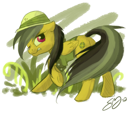 Size: 1006x909 | Tagged: safe, artist:probablyfakeblonde, character:daring do, female, looking back, solo
