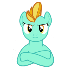 Size: 1242x1188 | Tagged: safe, artist:kuren247, character:lightning dust, crossed hooves, female, frown, looking at you, simple background, solo, transparent background, upset, vector