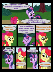 Size: 760x1020 | Tagged: safe, artist:template93, character:apple bloom, character:twilight sparkle, color, comic, story of the blanks