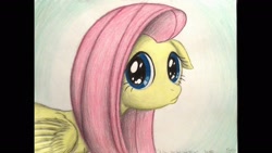 Size: 1920x1080 | Tagged: safe, artist:thefriendlyelephant, character:fluttershy, episode:filli vanilli, g4, my little pony: friendship is magic, cute, female, floppy ears, frown, looking at you, pouting, scene interpretation, shyabetes, solo, traditional art