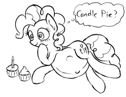 Size: 930x715 | Tagged: safe, artist:puetsua, character:pinkie pie, belly, belly button, explicit source, kicking, monochrome, preggy pie, pregnant, sketch