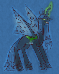 Size: 1208x1511 | Tagged: safe, artist:redintravenous, character:queen chrysalis, species:changeling, changeling queen, female