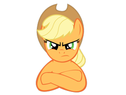Size: 1600x1200 | Tagged: safe, artist:kuren247, character:applejack, female, looking at you, simple background, solo, transparent background, unamused, vector