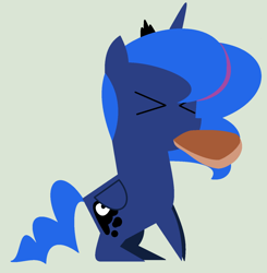 Size: 1024x1044 | Tagged: safe, artist:evilfrenzy, character:princess luna, female, pancakes, pointy ponies, simple background, solo