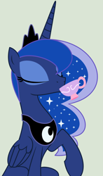 Size: 1600x2719 | Tagged: safe, artist:evilfrenzy, character:princess luna, drinking, eyes closed, female, simple background, solo, tea, teacup, vector