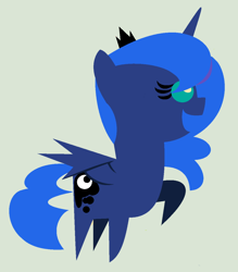 Size: 1024x1170 | Tagged: safe, artist:evilfrenzy, character:princess luna, female, pointy ponies, raised hoof, simple background, solo