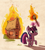 Size: 500x551 | Tagged: dead source, safe, artist:herny, character:twilight sparkle, character:twilight sparkle (alicorn), species:alicorn, species:pony, g4, arson, female, fire, glowing horn, horn, magic, magic aura, mare, pyromaniac, smiling, solo, telekinesis, torch, trotting