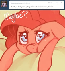 Size: 639x700 | Tagged: dead source, safe, artist:dhui, character:pinkie pie, ask tired pie, tumblr