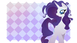 Size: 1920x1080 | Tagged: safe, artist:rariedash, character:rarity, species:pony, species:unicorn, abstract background, cutie mark, female, horn, lineless, mare, solo