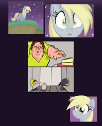 Size: 749x922 | Tagged: safe, artist:equestria-prevails, character:derpy hooves, species:pegasus, species:pony, crossover, discovery meme, exploitable meme, female, gabe newell, mare, meme, portal, portal (valve)