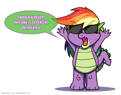 Size: 800x629 | Tagged: safe, artist:ladyanidraws, character:rainbow dash, character:spike, male, new rainbow dash, solo, wig