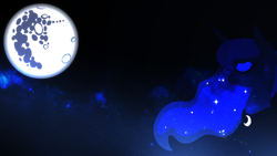 Size: 1920x1080 | Tagged: safe, artist:rariedash, character:princess luna, species:alicorn, species:pony, bust, cutie mark, female, full moon, horn, lineless, mare, mare in the moon, moon, portrait, profile, solo, stars, wallpaper, wings