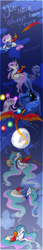 Size: 1200x7000 | Tagged: safe, artist:probablyfakeblonde, character:nightmare moon, character:philomena, character:princess celestia, character:princess luna, species:alicorn, species:phoenix, species:pony, g4, comic, female, filly, mare, princess, s1 luna