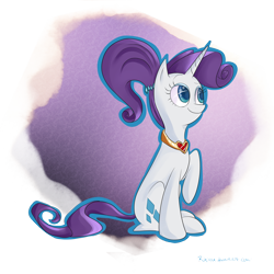 Size: 2500x2500 | Tagged: safe, artist:rinikka, character:rarity, alternate hairstyle, female, fire ruby, necklace, solo