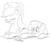 Size: 1000x850 | Tagged: safe, artist:purple-yoshi-draws, character:apple brown betty, character:applejack, apple family member, monochrome