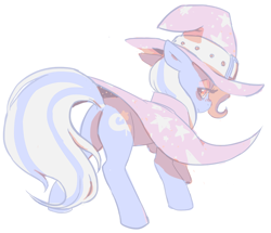 Size: 848x730 | Tagged: safe, artist:mewball, character:trixie, species:pony, species:unicorn, bedroom eyes, female, limited palette, looking at you, looking back, mare, plot, simple background, smiling, solo