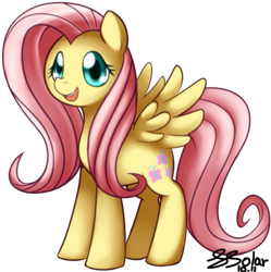 Size: 541x544 | Tagged: safe, artist:solar-slash, character:fluttershy, species:pegasus, species:pony, g4, female, looking at you, mare, photoshop, simple background, solo, spread wings, transparent background, wings