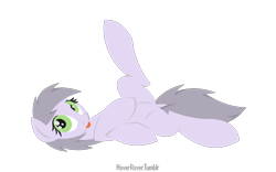 Size: 1280x800 | Tagged: safe, artist:hoverrover, oc, oc only, species:earth pony, species:pony, dock, featureless crotch, female, hooves, lineless, looking at you, lying down, mare, on back, simple background, solo, spread legs, tongue out, transparent background