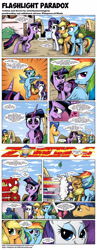 Size: 1218x3150 | Tagged: safe, artist:saturdaymorningproj, character:applejack, character:flash sentry, character:rainbow dash, character:rarity, character:twilight sparkle, character:twilight sparkle (alicorn), species:alicorn, species:pony, ship:flashlight, comic, crossover, dc comics, female, heartbreak, male, mare, ponified, shipping, shipping denied, straight, the flash, what a twist