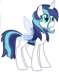 Size: 4264x5200 | Tagged: safe, artist:evilfrenzy, artist:rahneehoneylizard, edit, oc, oc only, oc:glacial curse, parent:queen chrysalis, parent:shining armor, parents:shining chrysalis, absurd resolution, hybrid, implied chrysalis, interspecies offspring, offspring, simple background, solo, transparent background, vector