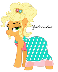 Size: 1024x1280 | Tagged: safe, artist:gutovi, character:applejack, applejewel, bedroom eyes, duckface, female, looking at you, looking back, plot, simple background, solo, the smolder, transparent background
