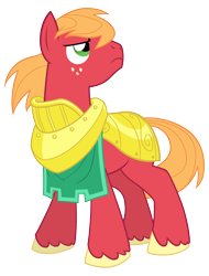 Size: 1600x2100 | Tagged: safe, artist:equestria-prevails, character:big mcintosh, species:earth pony, species:pony, g4, armor, male, simple background, solo, stallion, transparent background, windswept mane