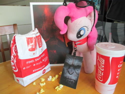 Size: 4608x3456 | Tagged: safe, artist:template93, character:caesar, character:pinkie pie, coca-cola, dawn of the planet of the apes, female, irl, photo, planet of the apes, plushie, popcorn, soda