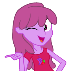 Size: 678x690 | Tagged: safe, artist:berrypunchrules, character:berry punch, character:berryshine, my little pony:equestria girls, equestria girls-ified, female, solo, wink