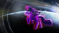 Size: 1920x1080 | Tagged: safe, artist:hierozaki, character:twilight sparkle, character:twilight sparkle (alicorn), species:alicorn, species:pony, female, lens flare, mare, planet, solo, space, whoops