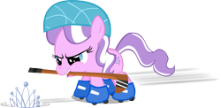 Size: 1013x494 | Tagged: safe, artist:magerblutooth, character:diamond tiara, female, hockey, simple background, solo, transparent background, vector