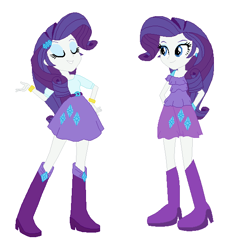 Size: 573x602 | Tagged: safe, artist:berrypunchrules, character:rarity, my little pony:equestria girls, alternate design, human counterpart, ponidox, pony counterpart, self ponidox