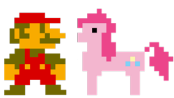 Size: 900x506 | Tagged: safe, artist:kuren247, character:pinkie pie, 8-bit, adventure ponies, crossover, mario, mariopie, pixel art, sprite, super mario bros.