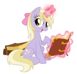Size: 2000x1900 | Tagged: safe, artist:equestria-prevails, character:dinky hooves, species:pony, species:unicorn, adult, book, female, glowing horn, happy, levitation, magic, mare, older, older dinky hooves, simple background, smiling, solo, telekinesis, transparent background