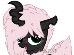 Size: 582x436 | Tagged: safe, artist:ipandacakes, oc, oc only, oc:cootie, parent:oc:fluffle puff, parent:queen chrysalis, parents:canon x oc, parents:chrysipuff, hybrid, interspecies offspring, magical lesbian spawn, offspring, solo