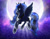 Size: 3858x3000 | Tagged: safe, artist:fidzfox, artist:light262, artist:lummh, character:princess luna, species:alicorn, species:pony, g4, clothing, collaboration, constellation, crown, female, flying, hoof shoes, jewelry, mare, moon, necklace, peytral, profile, regalia, shoes, solo, spread wings, wings