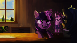 Size: 1280x720 | Tagged: safe, artist:hierozaki, character:smarty pants, character:twilight sparkle, oc