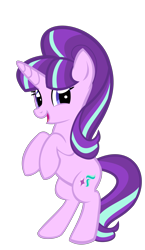 Size: 3302x5696 | Tagged: safe, artist:kuren247, character:starlight glimmer, species:pony, species:unicorn, cute, female, glimmerbetes, looking at you, mare, open mouth, rearing, simple background, smiling, solo, transparent background, vector