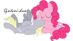Size: 5075x2854 | Tagged: safe, artist:gutovi, character:derpy hooves, character:pinkie pie, species:pegasus, species:pony, ship:derpypie, absurd resolution, ear bite, female, lesbian, mare, shipping