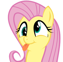 Size: 896x892 | Tagged: safe, artist:kuren247, character:fluttershy, species:pony, cute, derp, shyabetes, silly, silly pony, simple background, tongue out, transparent background, vector