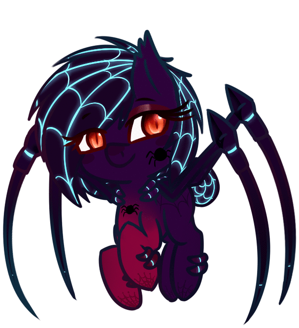 Size: 607x666 | Tagged: safe, artist:ruef, oc, oc only, oc:madame silk, animated, bouncing, monster pony, original species, spiderpony