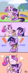 Size: 600x1550 | Tagged: safe, artist:solar-slash, character:princess cadance, character:smarty pants, character:twilight sparkle, comic, crying, cute, filly, filly twilight sparkle, hug, twiabetes