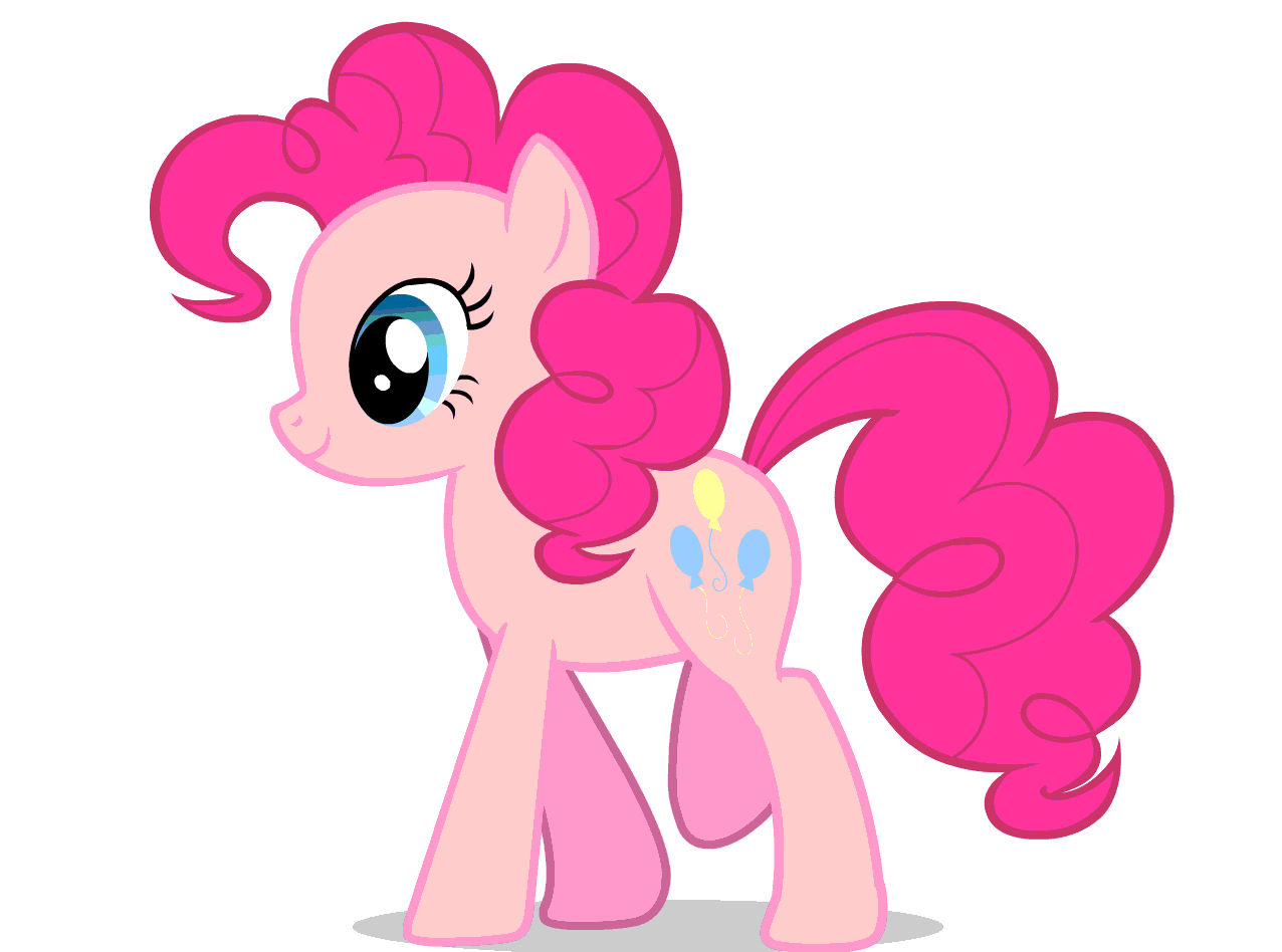 Size: 1276x948 | Tagged: source needed, safe, artist:kuren247, character:pinkie pie, species:earth pony, species:pony, animated, female, gif, mare, shadow, simple background, smiling, solo, transparent background, walk cycle, walking