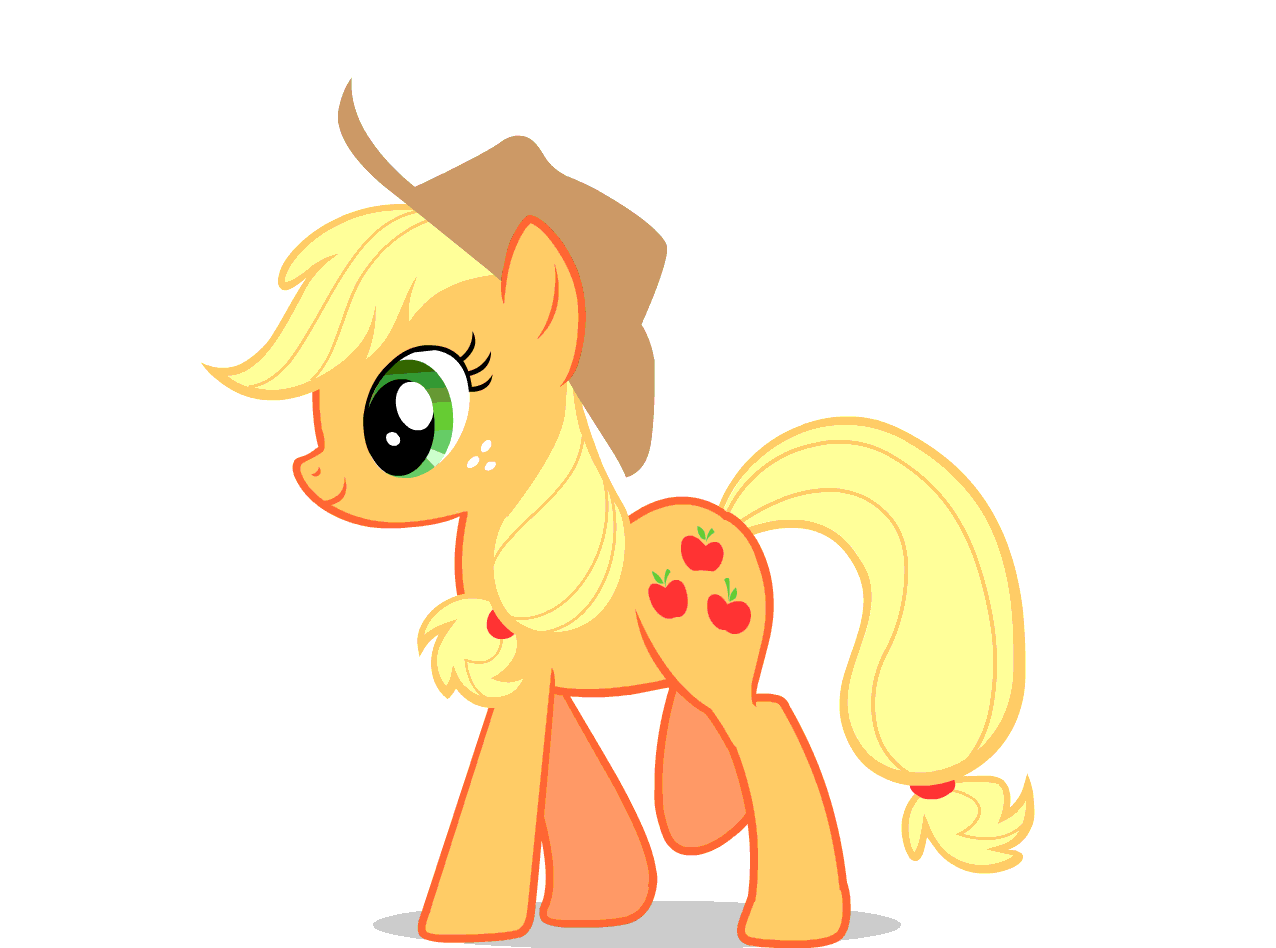 Size: 1276x948 | Tagged: source needed, safe, artist:kuren247, character:applejack, species:earth pony, species:pony, animated, clothing, cutie mark, female, freckles, gif, hat, mare, ponytail, shadow, simple background, smiling, solo, transparent background, walk cycle, walking