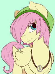 Size: 3000x4039 | Tagged: safe, artist:rainbowscreen, artist:serenawyr, character:fluttershy, species:pegasus, species:pony, g4, ask the gaylord, beanie, butterscotch, clothing, color edit, hat, male, rule 63, short hair, solo, stallion