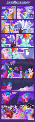 Size: 1041x3601 | Tagged: safe, artist:sorcerushorserus, character:dumbbell, character:firefly, character:gilda, character:pokey pierce, character:rainbow dash, character:surprise, oc, species:griffon, species:pegasus, species:pony, species:unicorn, comic:dash academy, g1, alternate hairstyle, artificial wings, augmented, clothing, comic, douchebag, dress, female, g1 to g4, generation leap, lightning, magic, magic wings, male, mare, rapist, semi-grimdark series, stallion, storm, suggestive series, wings