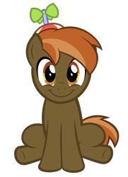Size: 3200x4413 | Tagged: safe, artist:kuren247, character:button mash, species:earth pony, species:pony, :i, buttonbetes, c:, clothing, colt, cute, cute as a button, hat, looking at you, male, propeller hat, simple background, sitting, smiling, solo, transparent background, underhoof, vector