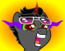 Size: 1330x1050 | Tagged: safe, artist:punzil504, character:king sombra, faec, fashion reaction, glasses, male, meme, solo