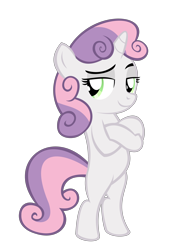 Size: 3200x4190 | Tagged: safe, artist:kuren247, character:sweetie belle, species:pony, bipedal, crossed hooves, female, simple background, solo, standing, transparent background, vector